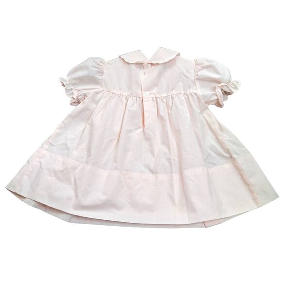 VTG HEIRLOOM Little Angel Baby Girl Hand Smocked FLORAL Dress COTTAGE CORE Pink - Picture 3 of 9